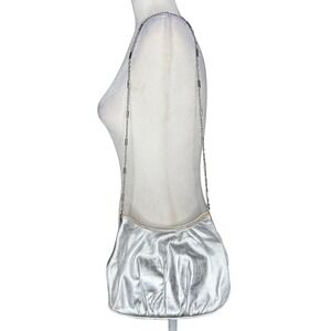 Vintage Harry Levine HL USA Silver Evening Wear Long Chain Purse 70s 80s